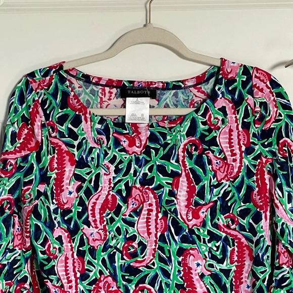 Talbots Seahorse Flounce Sleeve Cover-Up/Multicolor 29714 - Picture 4 of 14